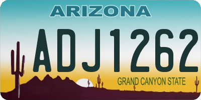 AZ license plate ADJ1262