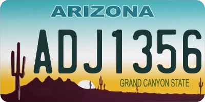 AZ license plate ADJ1356