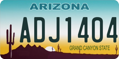 AZ license plate ADJ1404