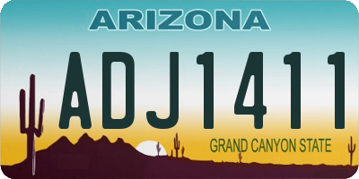 AZ license plate ADJ1411