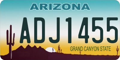 AZ license plate ADJ1455