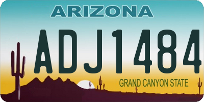 AZ license plate ADJ1484