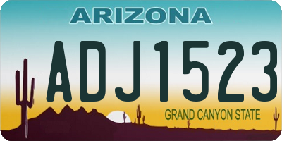 AZ license plate ADJ1523