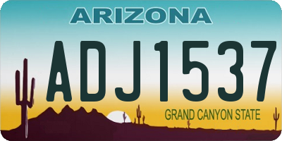 AZ license plate ADJ1537