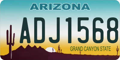 AZ license plate ADJ1568