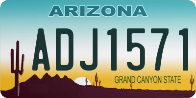 AZ license plate ADJ1571