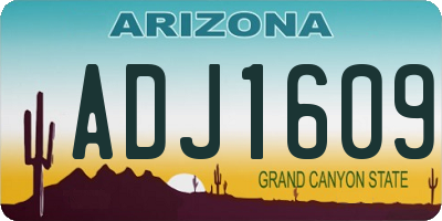 AZ license plate ADJ1609