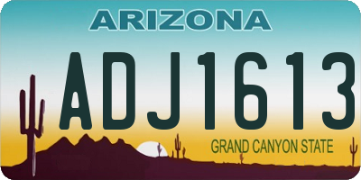 AZ license plate ADJ1613