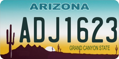 AZ license plate ADJ1623