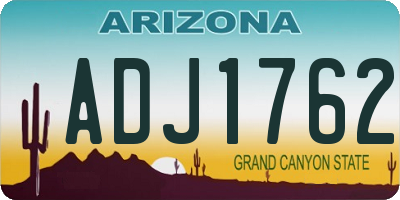 AZ license plate ADJ1762