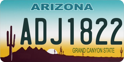 AZ license plate ADJ1822
