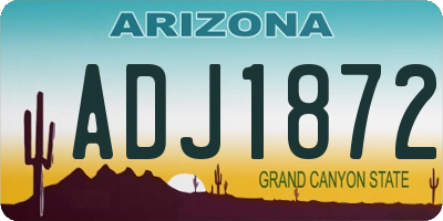 AZ license plate ADJ1872