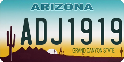 AZ license plate ADJ1919