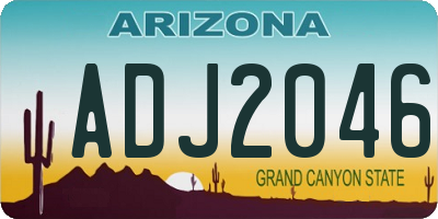 AZ license plate ADJ2046