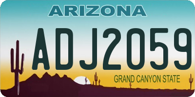 AZ license plate ADJ2059