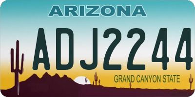 AZ license plate ADJ2244