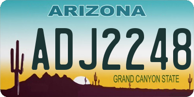 AZ license plate ADJ2248
