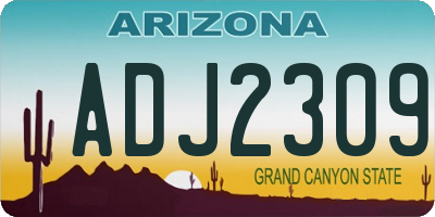 AZ license plate ADJ2309