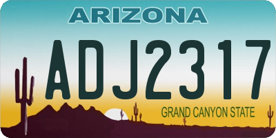AZ license plate ADJ2317