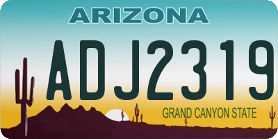 AZ license plate ADJ2319