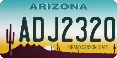 AZ license plate ADJ2320