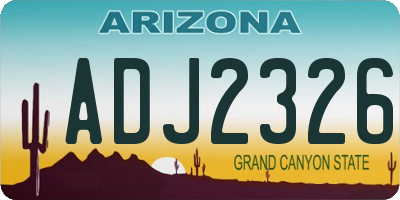 AZ license plate ADJ2326