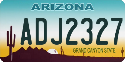AZ license plate ADJ2327