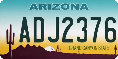 AZ license plate ADJ2376