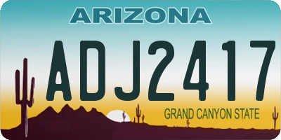 AZ license plate ADJ2417
