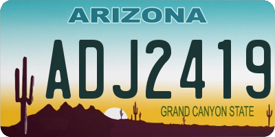 AZ license plate ADJ2419