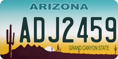 AZ license plate ADJ2459