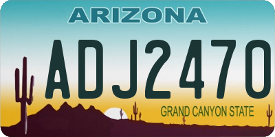 AZ license plate ADJ2470