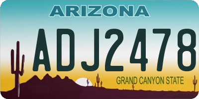 AZ license plate ADJ2478