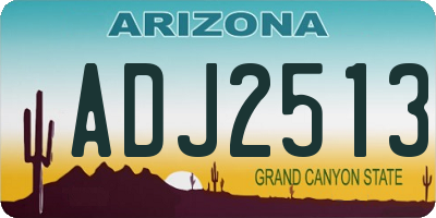 AZ license plate ADJ2513