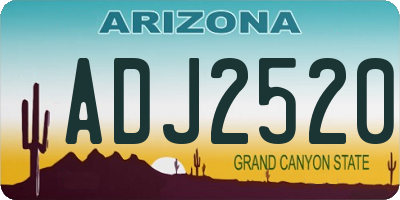 AZ license plate ADJ2520