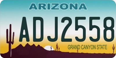 AZ license plate ADJ2558