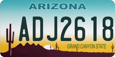 AZ license plate ADJ2618