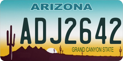 AZ license plate ADJ2642