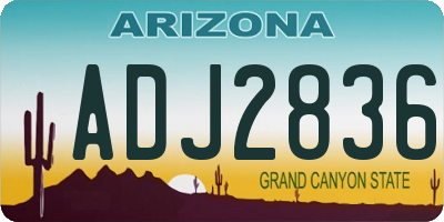AZ license plate ADJ2836