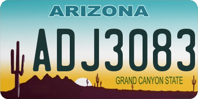AZ license plate ADJ3083