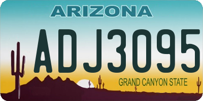 AZ license plate ADJ3095