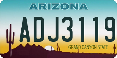 AZ license plate ADJ3119