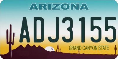 AZ license plate ADJ3155