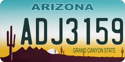 AZ license plate ADJ3159