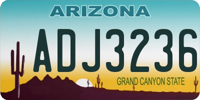 AZ license plate ADJ3236