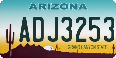AZ license plate ADJ3253
