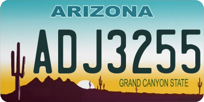 AZ license plate ADJ3255