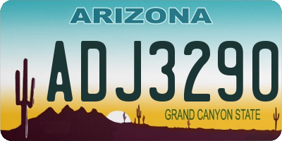 AZ license plate ADJ3290