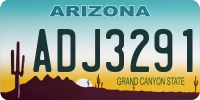 AZ license plate ADJ3291