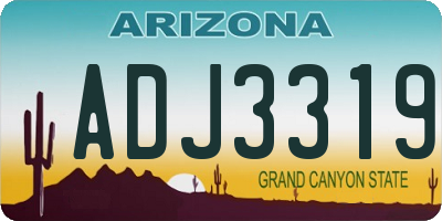 AZ license plate ADJ3319